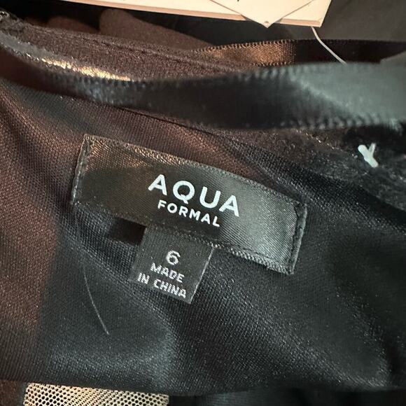 AQUA Strapless Plunging Black Formal Party Evening Dress - Picture 7 of 12